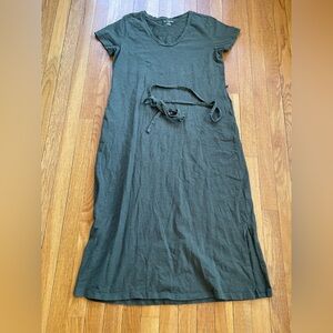 Amazon Essentials Olive Green long t:shirt dress pockets large